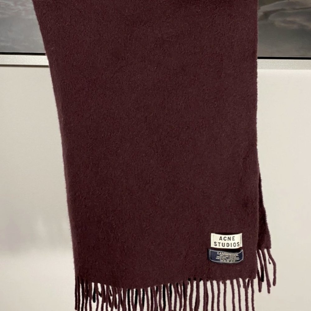 Acne Studios Cashmere & Wool 100% virgin Lambswool scarf burgundy
